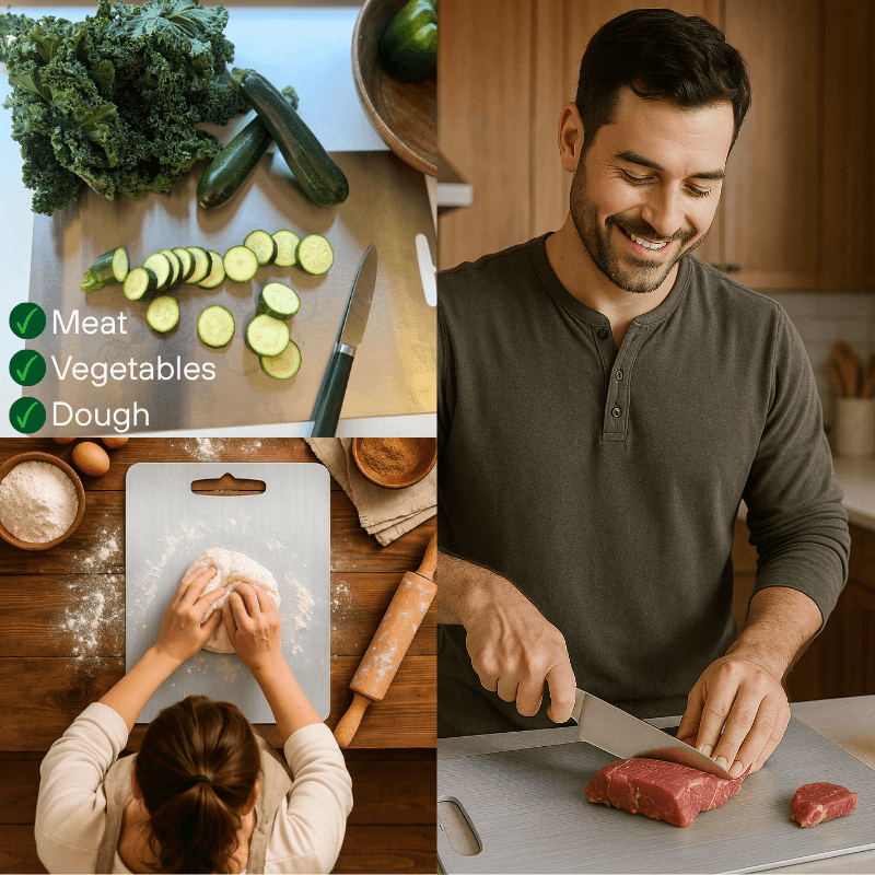Vogue Waves™ Premium Stainless Steel Prep Board