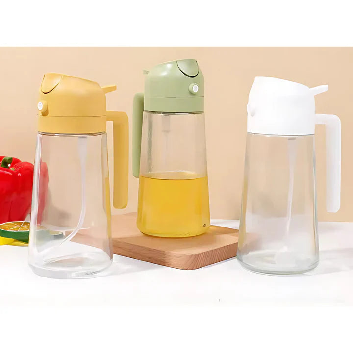 Oil Dispenser 1+1 FREE: 2-in-1 Pour and Spray Glass Oil and Liquid Dispenser