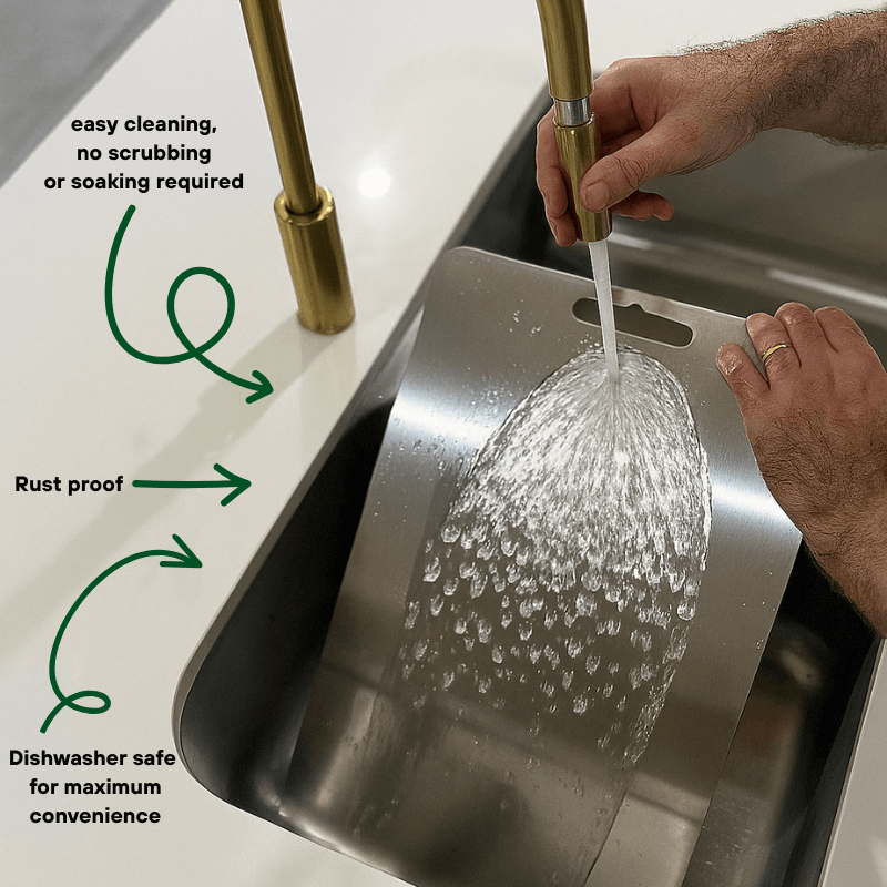 Vogue Waves™ Premium Stainless Steel Prep Board