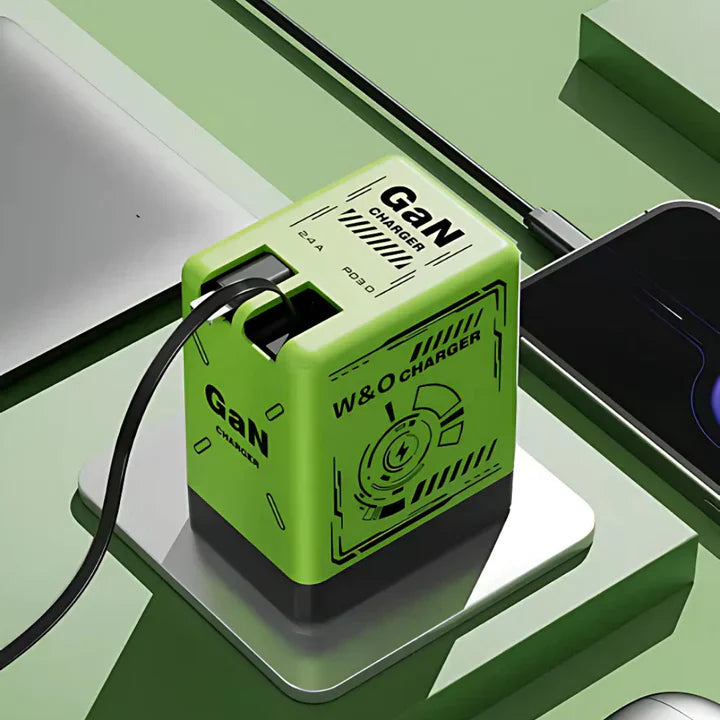 DualCharger: Snel Opladen Dubbel Intrekbare Kabel Reislader