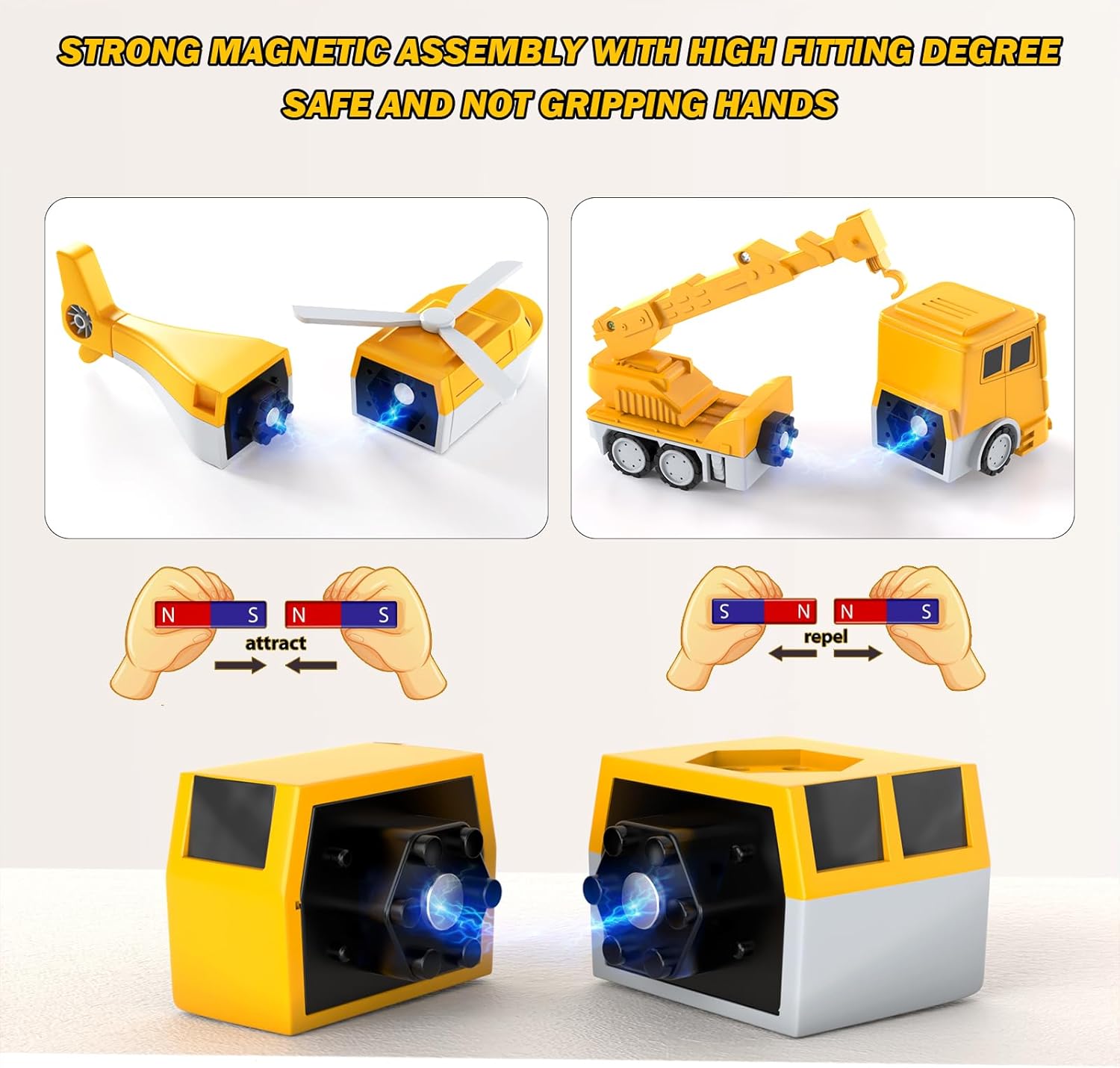 Magnetische Transformatietechniek Auto Geassembleerd Speelgoed 