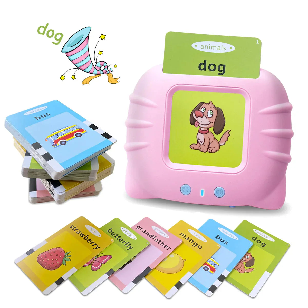 Hoorbaar flashcard-apparaat - Vroeg educatief apparaat + flashcards (224 kaarten)