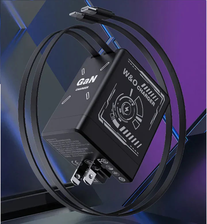 DualCharger: Snel Opladen Dubbel Intrekbare Kabel Reislader