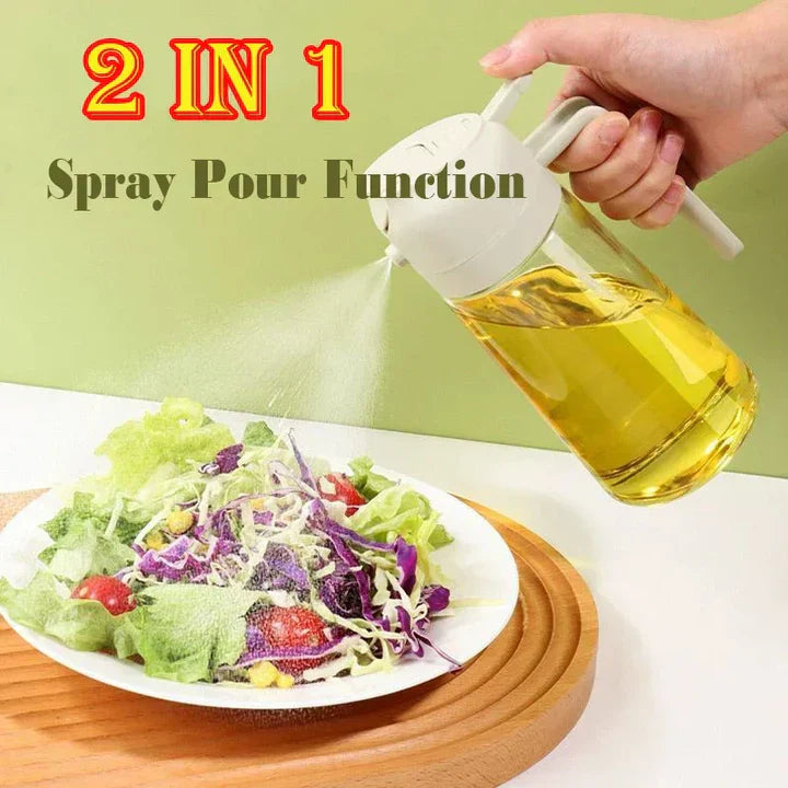 Oil Dispenser 1+1 FREE: 2-in-1 Pour and Spray Glass Oil and Liquid Dispenser