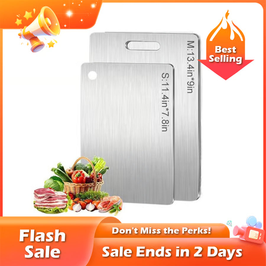 🏆Flash Sale⚡ Meer dan 50.000 verkocht! Bijna op - 💥🎉🔥Dubbelzijdige snijplank van roestvrij staal, de beste cadeaus 
